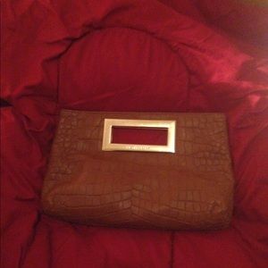 Michael Kors Brown Leather Clutch